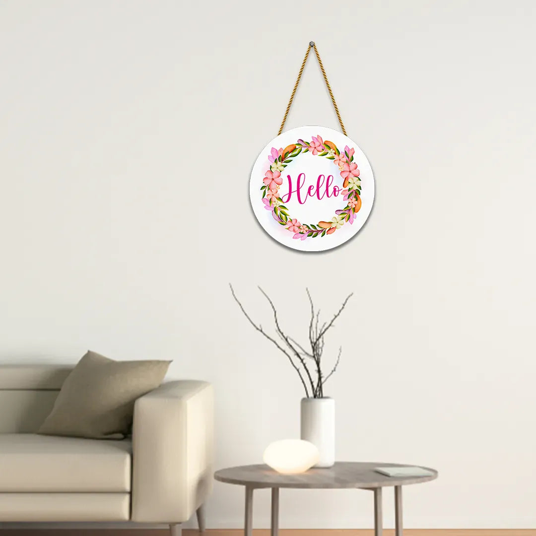 Nivaraprint Wooden Wall Hanging for Home Decoration | Hello