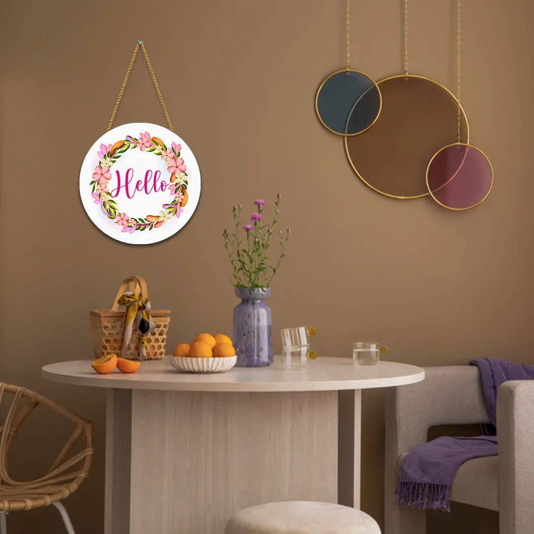 Nivaraprint Wooden Wall Hanging for Home Decoration | Hello