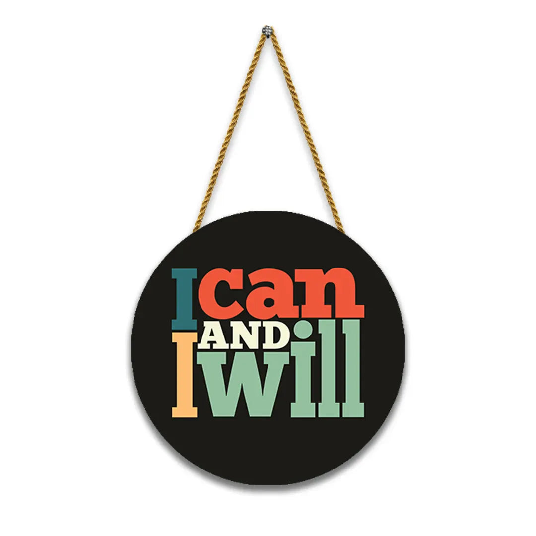 Nivaraprint Wooden Wall Hanging for Home Decoration | I CAN AND I WILL