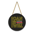 Nivaraprint Wooden Wall Hanging for Home Decoration | I CAN & I WILL
