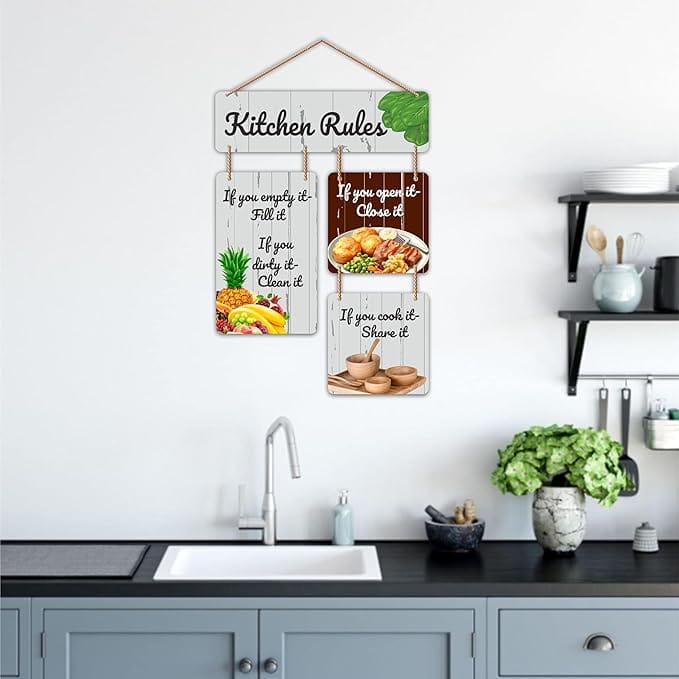 Nivaraprint Wooden Wall Hanging for Home Decoration | Kitchen Rules