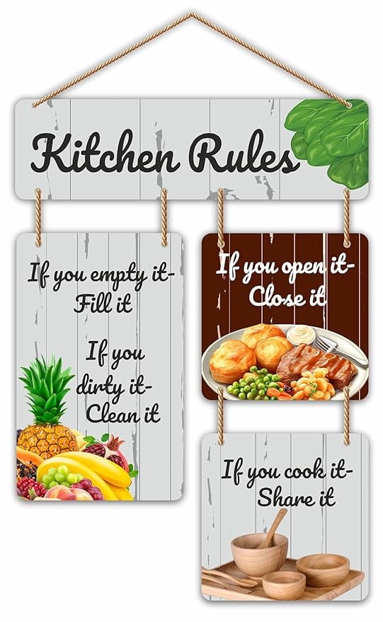 Nivaraprint Wooden Wall Hanging for Home Decoration | Kitchen Rules