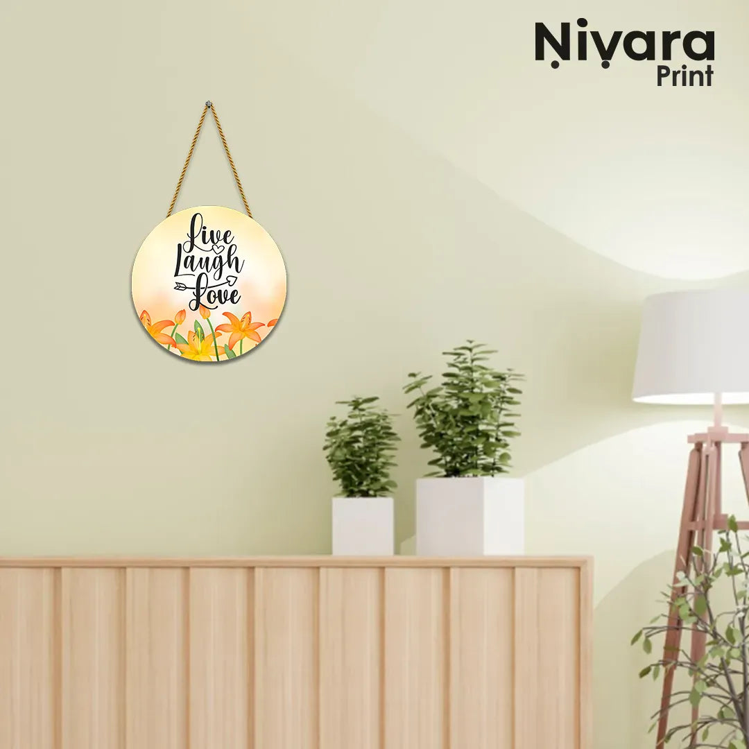 Nivaraprint Wooden Wall Hanging for Home Decoration | Live Laugh Love 01