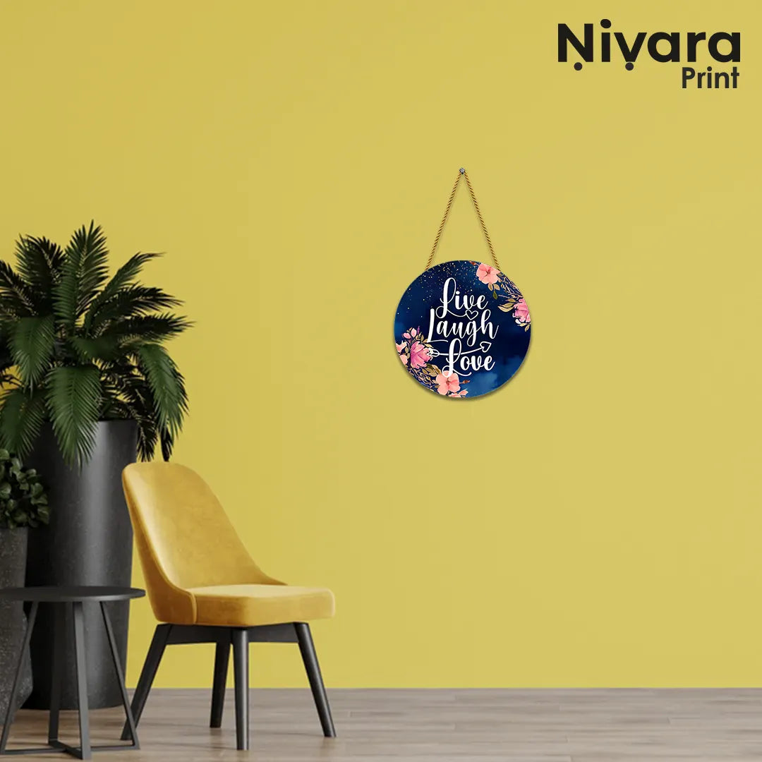 Nivaraprint Wooden Wall Hanging for Home Decoration | Live Laugh Love 02