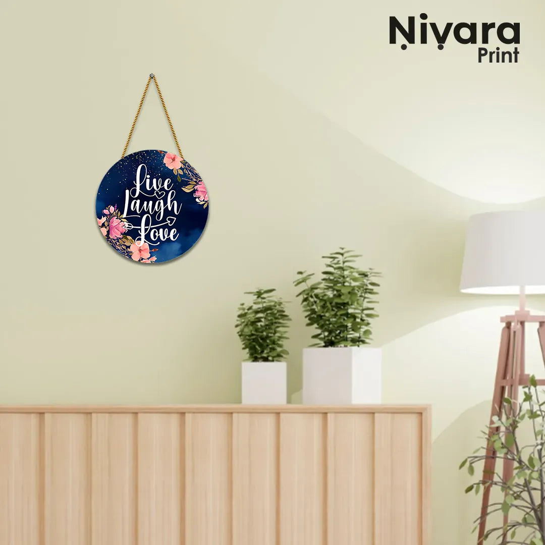 Nivaraprint Wooden Wall Hanging for Home Decoration | Live Laugh Love 02