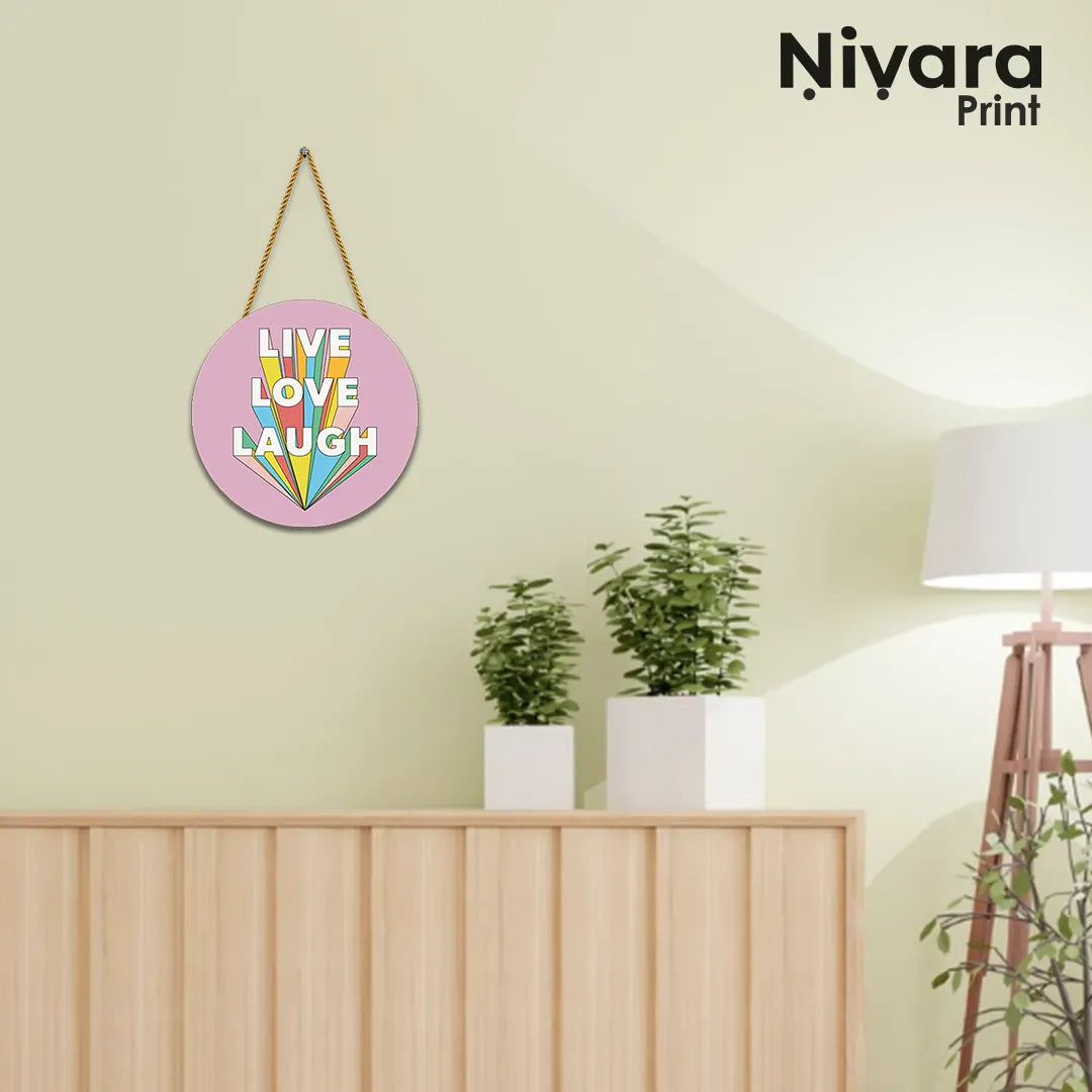 Nivaraprint Wooden Wall Hanging for Home Decoration | Live Love Laugh