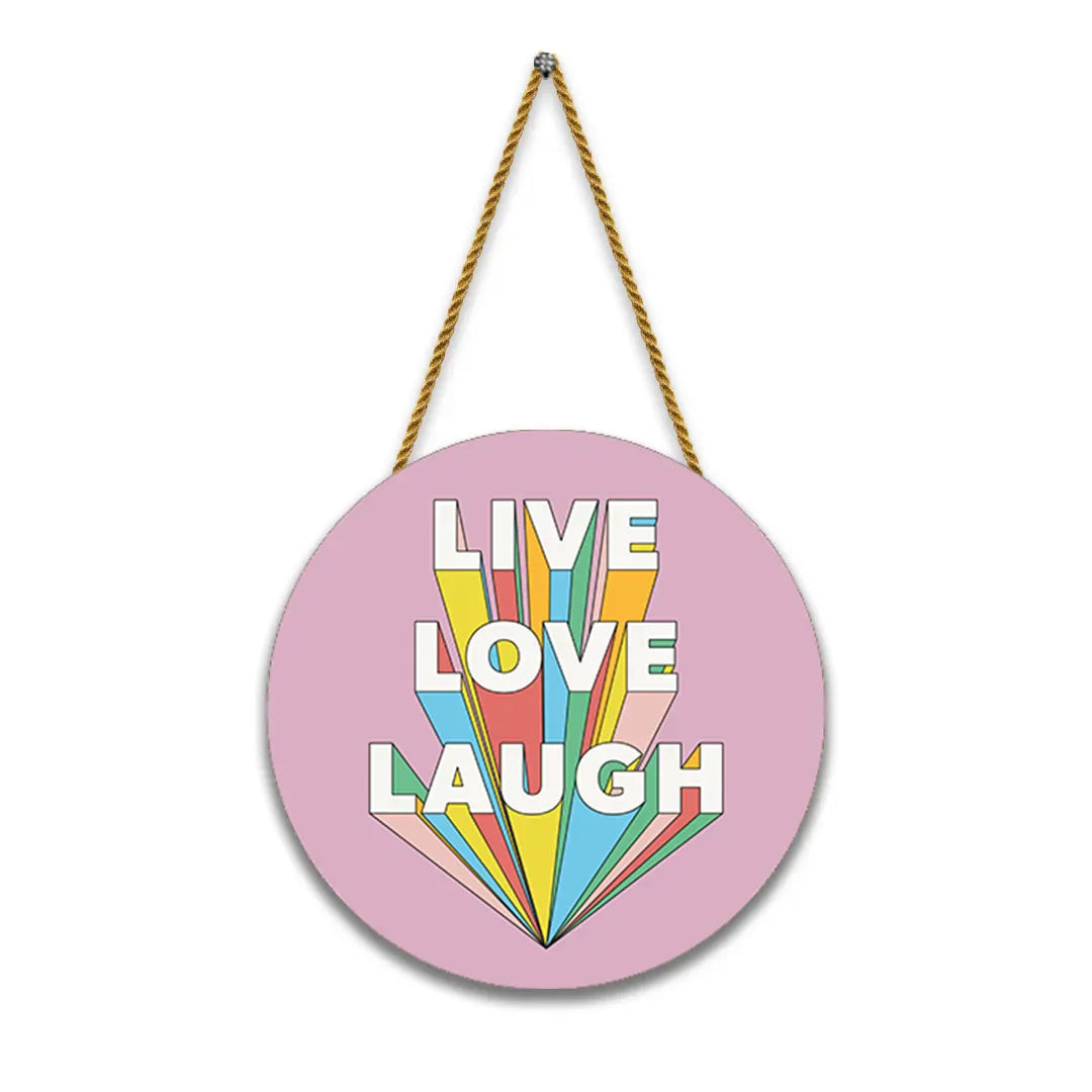 Nivaraprint Wooden Wall Hanging for Home Decoration | Live Love Laugh