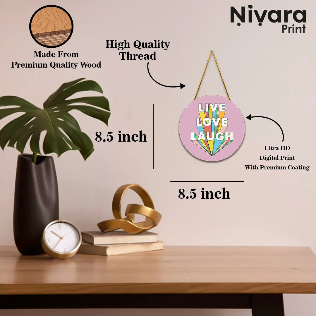 Nivaraprint Wooden Wall Hanging for Home Decoration | Live Love Laugh