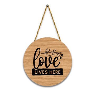 Nivaraprint Wooden Wall Hanging for Home Decoration | Love lives here