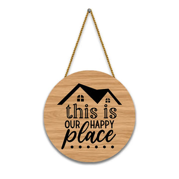 Nivaraprint Wooden Wall Hanging for Home Decoration | This is our happy place