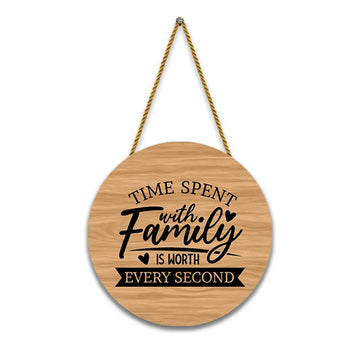 Nivaraprint Wooden Wall Hanging for Home Decoration | Time spent with family is worth every second