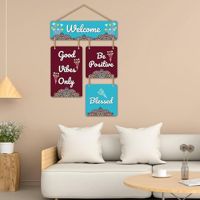Nivaraprint Wooden Wall Hanging for Home Decoration | Welcome