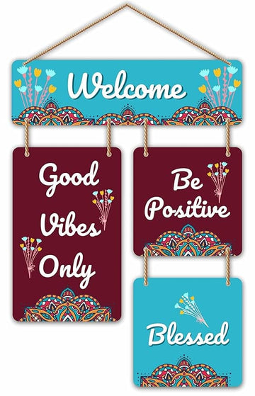 Nivaraprint Wooden Wall Hanging for Home Decoration | Welcome