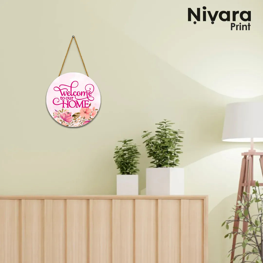 Nivaraprint Wooden Wall Hanging for Home Decoration | Welcome to our Home 01