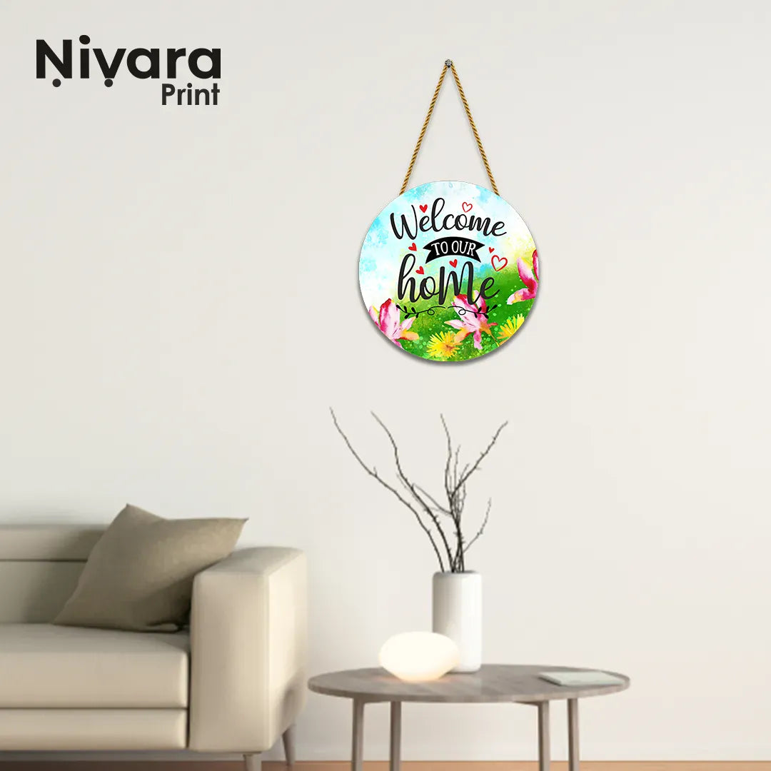 Nivaraprint Wooden Wall Hanging for Home Decoration | Welcome to our Home 02
