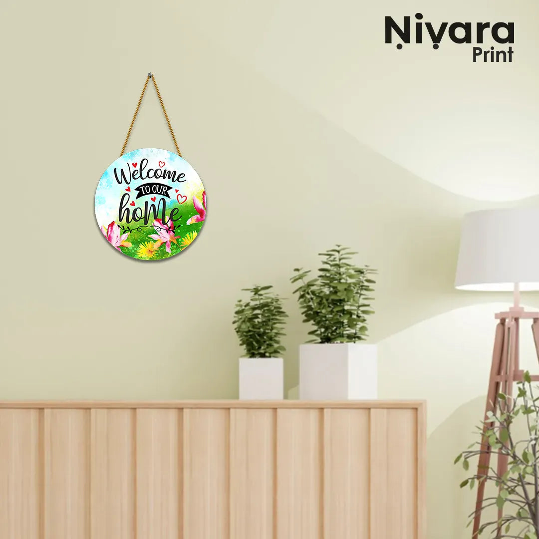 Nivaraprint Wooden Wall Hanging for Home Decoration | Welcome to our Home 02