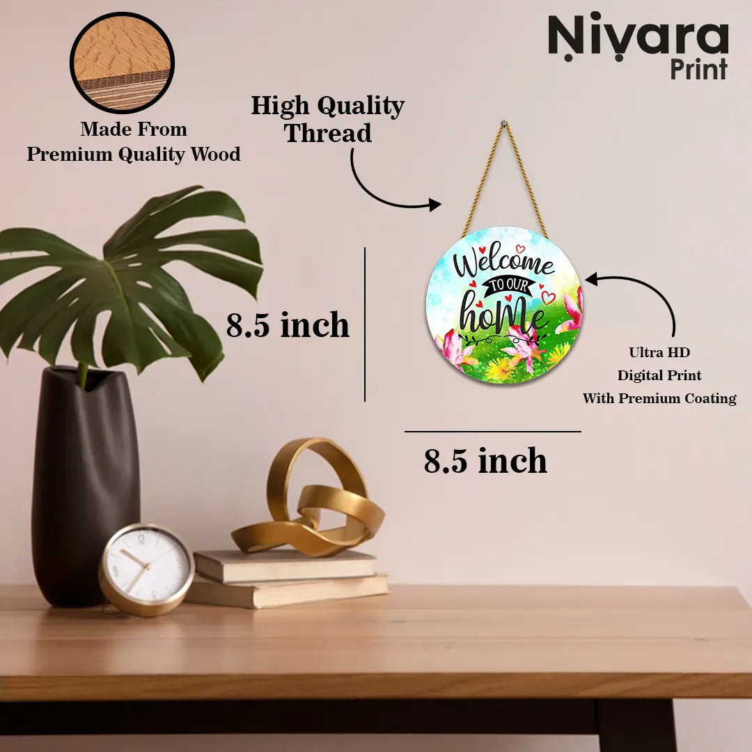 Nivaraprint Wooden Wall Hanging for Home Decoration | Welcome to our Home 02