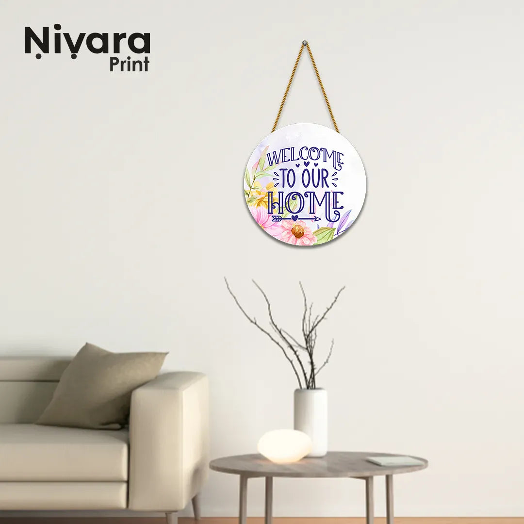 Nivaraprint Wooden Wall Hanging for Home Decoration | Welcome to our Home 03