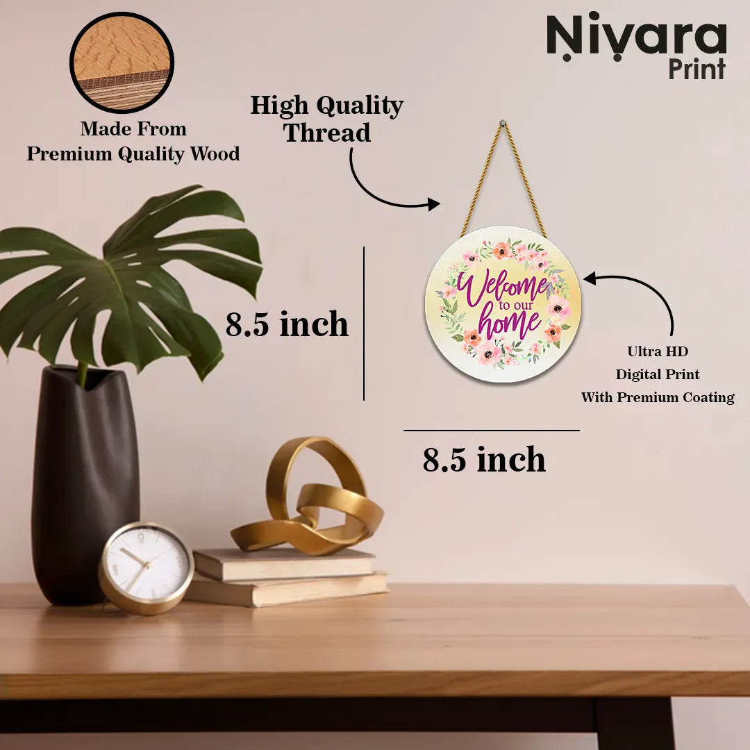 Nivaraprint Wooden Wall Hanging for Home Decoration | Welcome to our Home 04