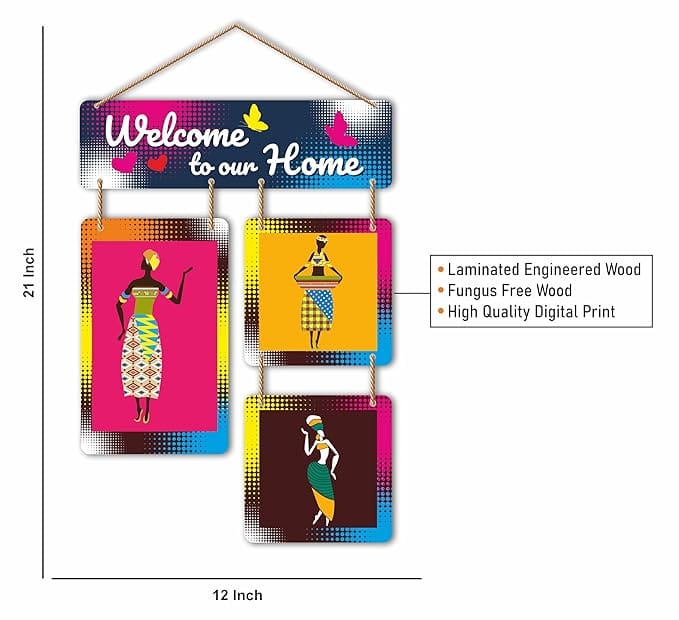Nivaraprint Wooden Wall Hanging for Home Decoration | Welcome to our Home