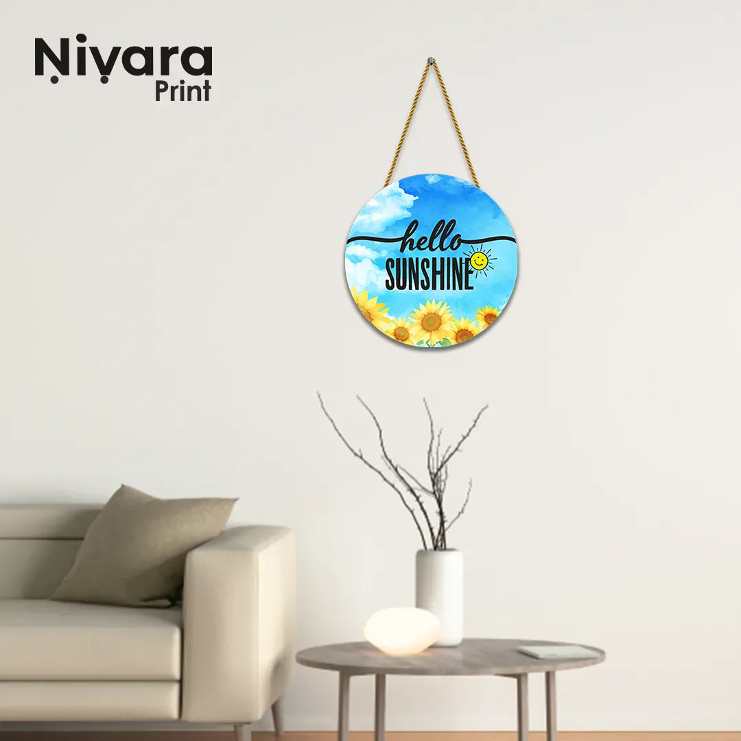 Nivaraprint Wooden Wall Hanging for Home Decoration | hello SUNSHINE