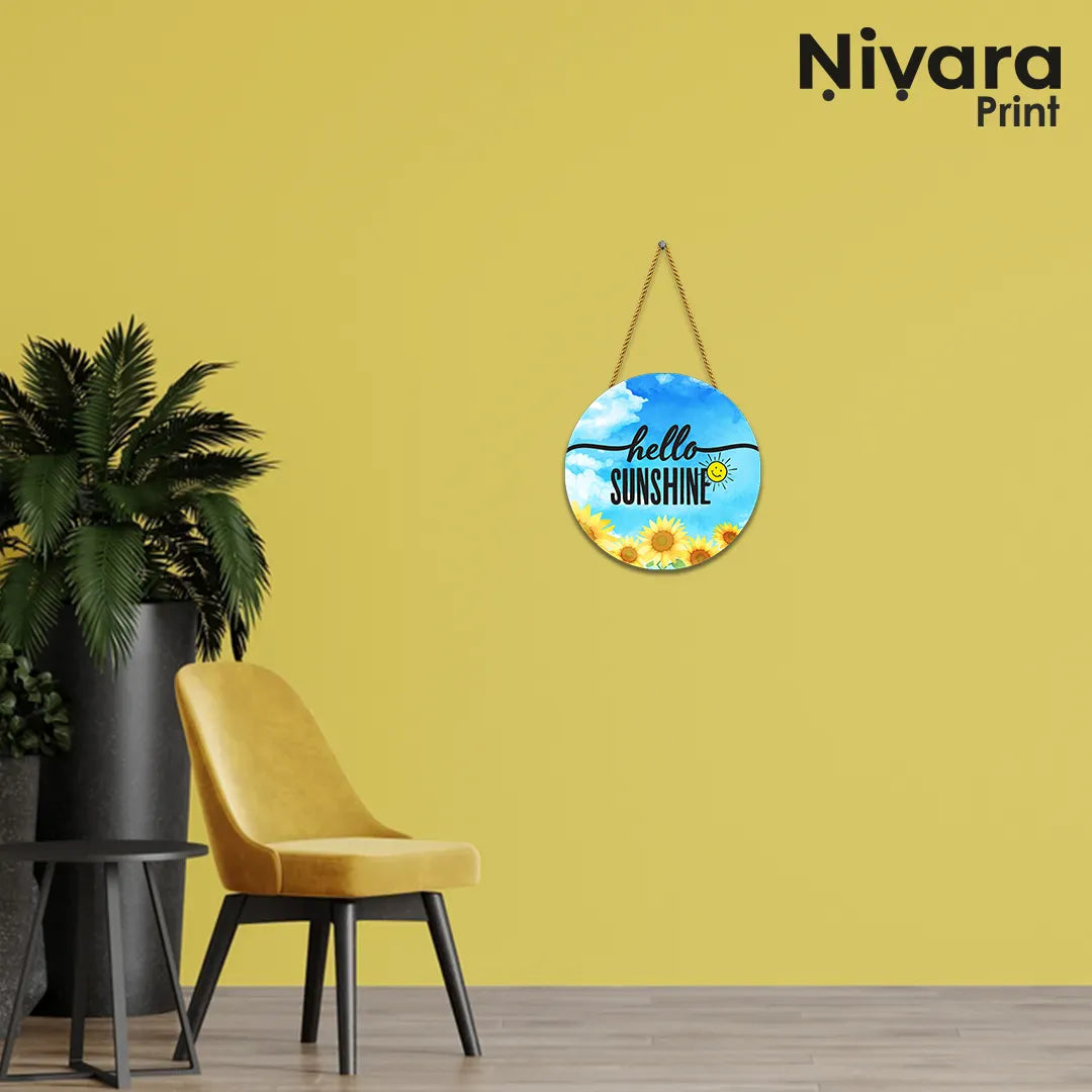 Nivaraprint Wooden Wall Hanging for Home Decoration | hello SUNSHINE