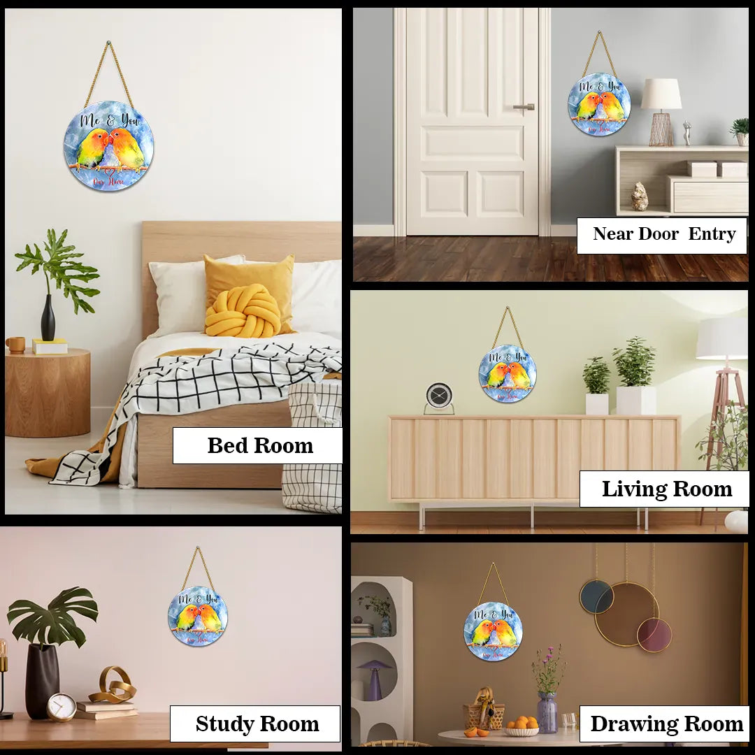 Nivaraprint Wooden Wall Hanging for Home Decoration | me & you
