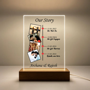 Our Love Story Personalized Stand Light LED Lamp