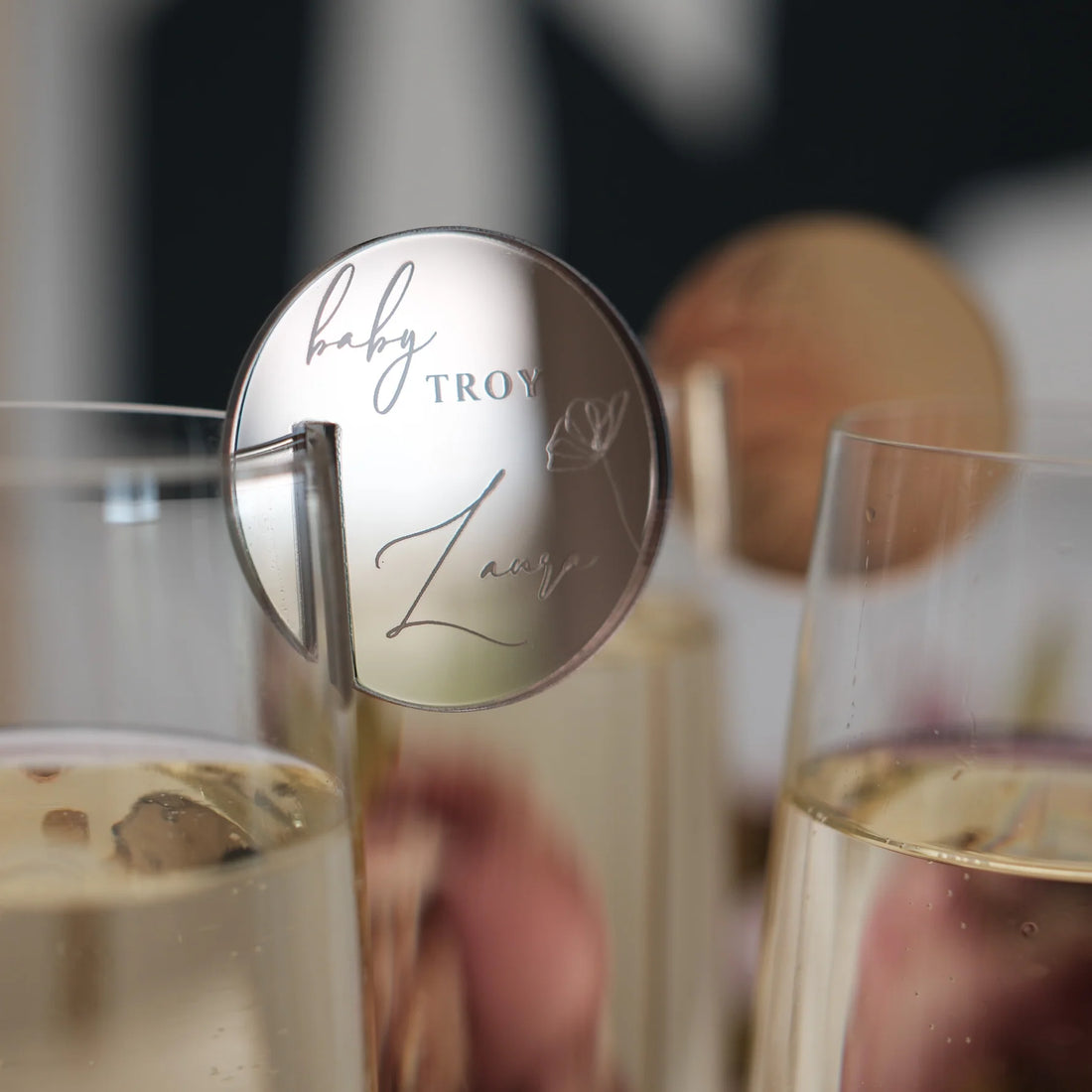 Personalised Baby Shower Favours Drink Tags by Nivaraprint