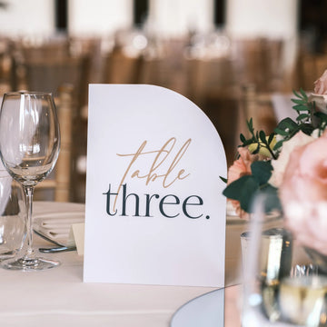Personalised Acrylic Wedding Table Numbers with Stand | Custom Wedding Table Sign