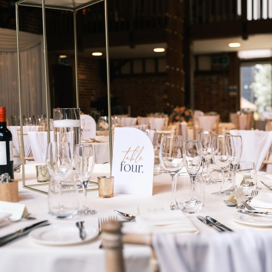 Personalised Acrylic Wedding Table Numbers with Stand by Nivaraprint