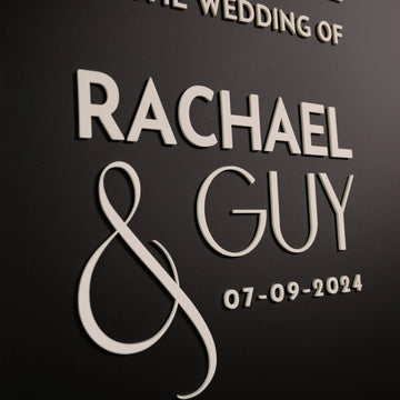 Personalised Modern Welcome to Our Wedding Signage | 5 mm Black Acrylic