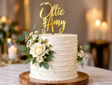 Personalised Wedding Cake Topper | Custom Acrylic Cake Topper