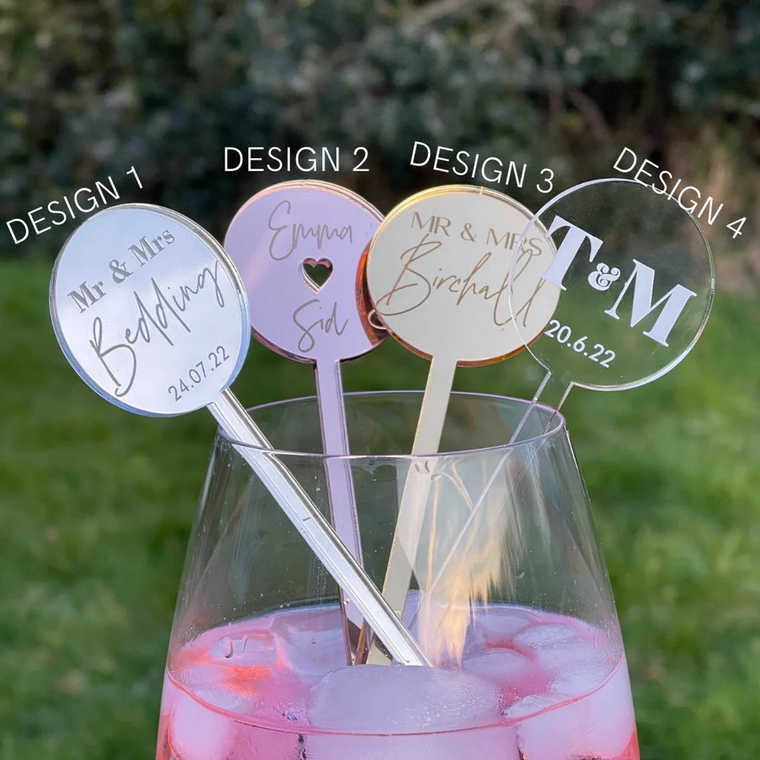 Personalised Wedding Drink Stirrers by Nivaraprint