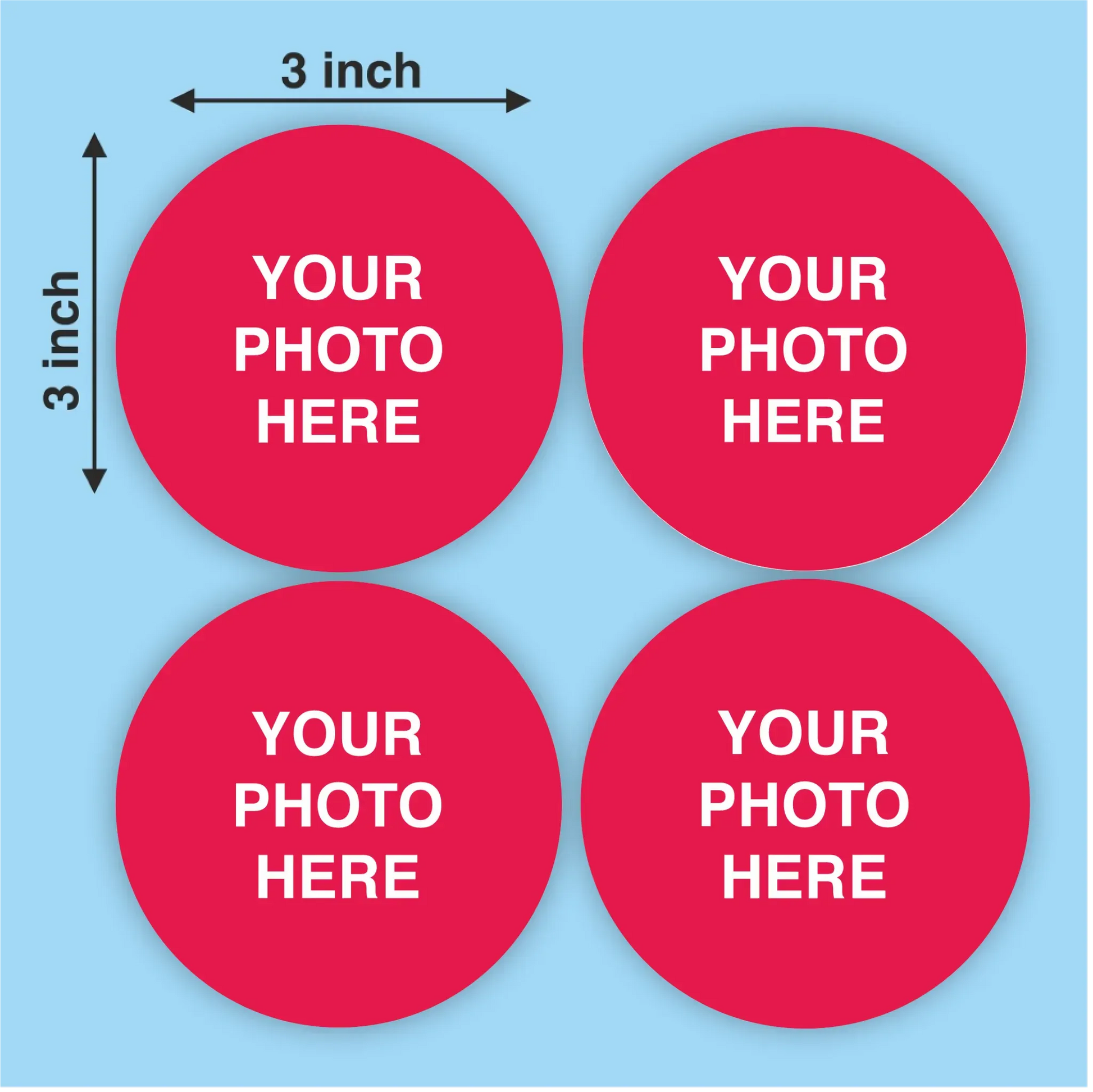 Personalized Acrylic Photo Magnet  - Set of 4 Magnet | Size : 3 Inch