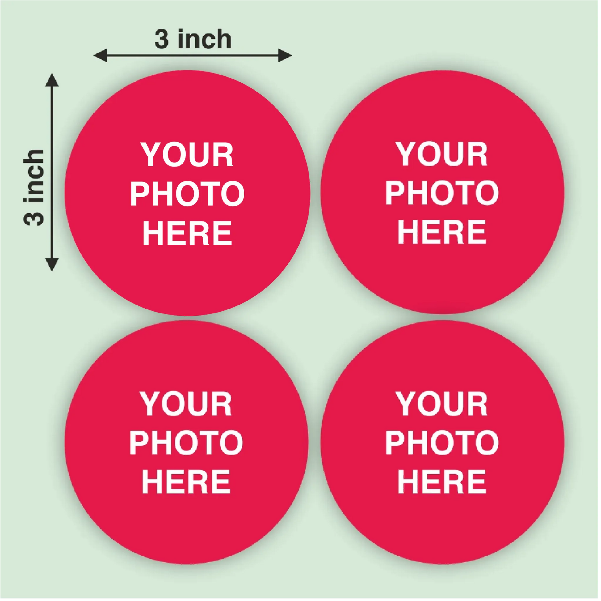 Personalized Acrylic Photo Magnet  - Set of 4 Magnet | Size : 3 Inch