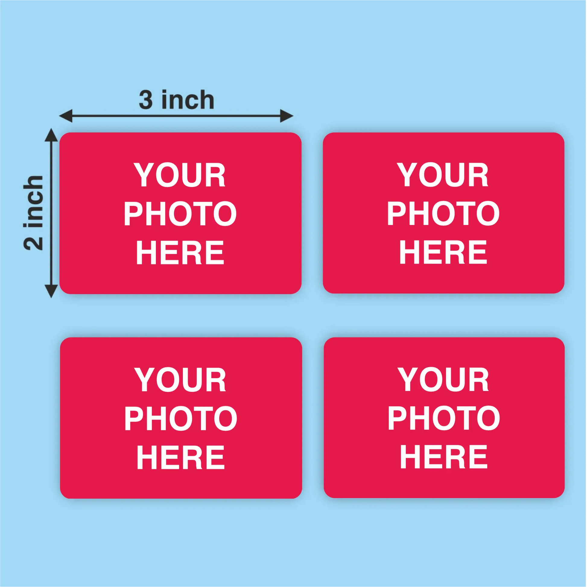 Personalized Acrylic Photo Magnet  - Set of 4 Magnet | Size : 3 Inch