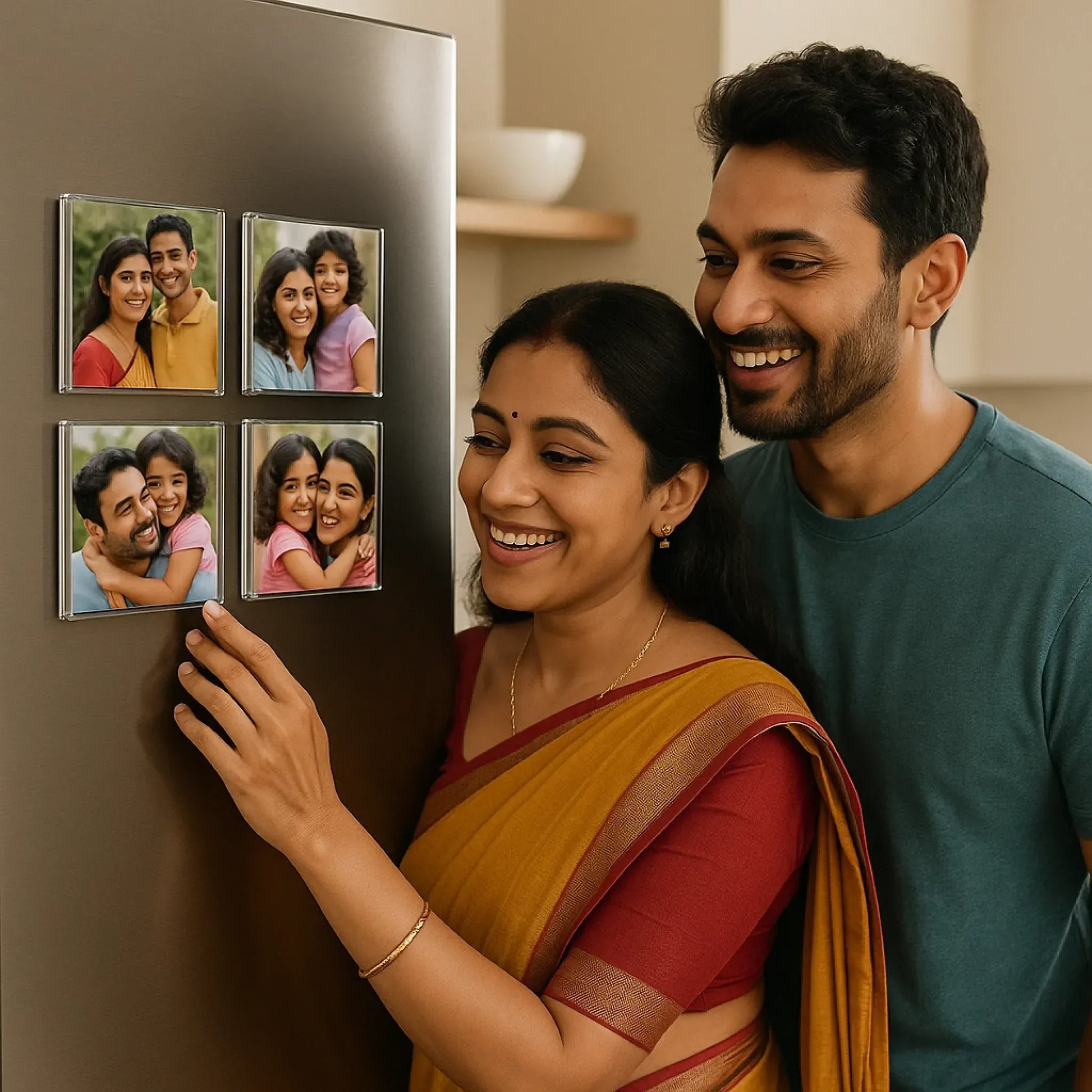 Personalized Acrylic Photo Magnet  - Set of 4 Magnet | Size : 3 Inch