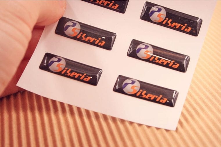 Rectangular Square Dome Labels 3D Resin | Nivaraprint India