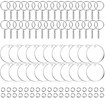 NIVARAPRINT 2-Inch Round Clear Acrylic Keychain Blanks – 2.5 mm Thick, Pack of 30 / 60 / 90 / 120 / 150 Pieces