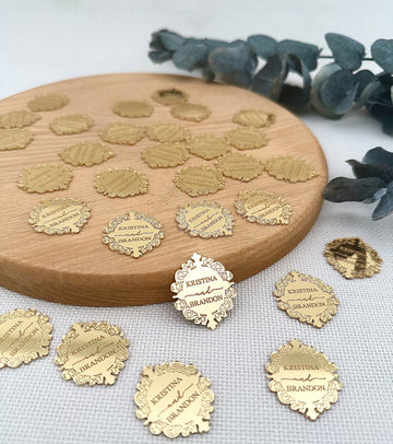 Acrylic Name Tag Mirror Gold Silver | Custom Name Badges