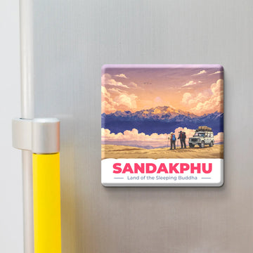 Nivaraprint Souvenir Wooden Fridge Magnet – Sandakphu Trek India