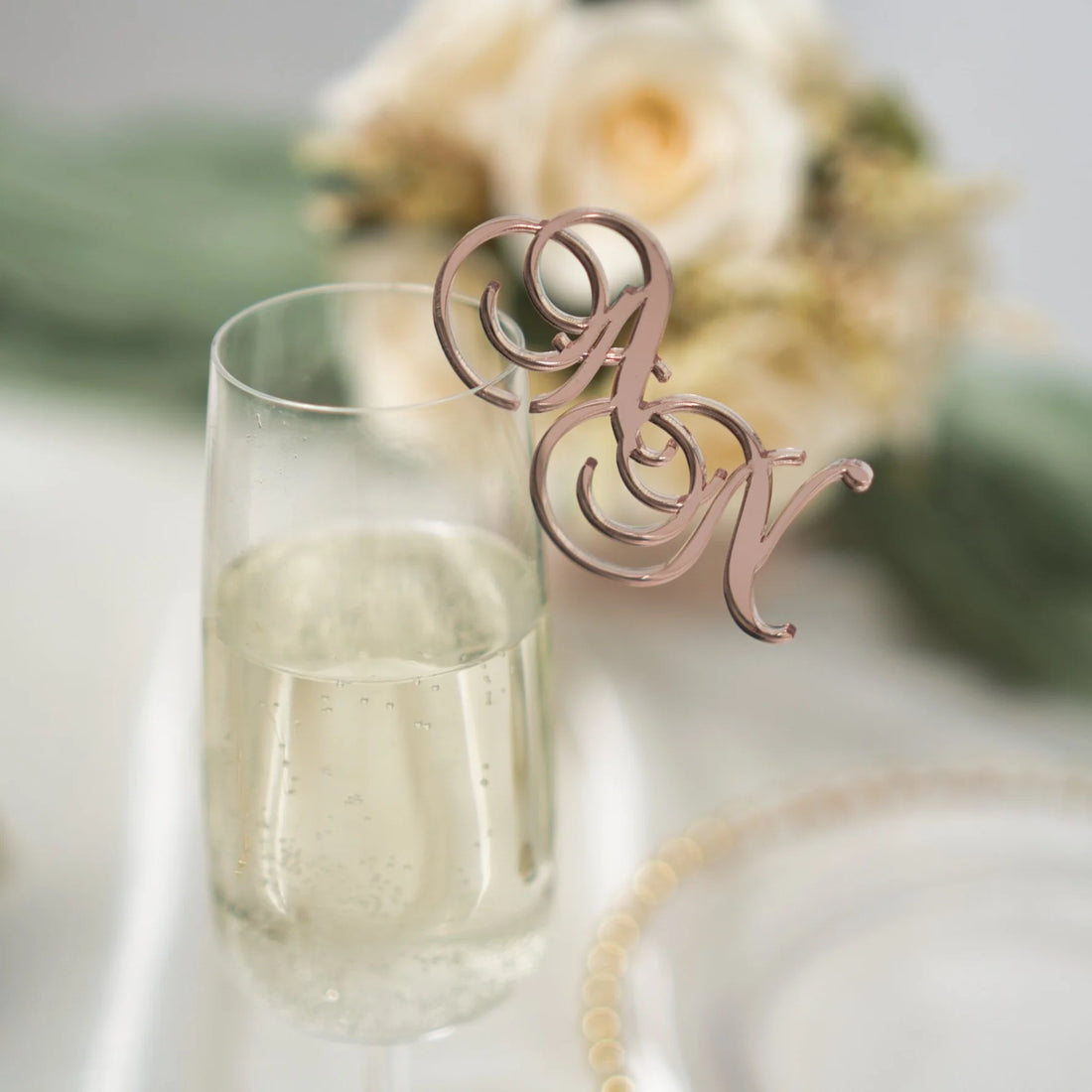 Wedding Drink Name Tags | Personalised Acrylic Drink Toppers