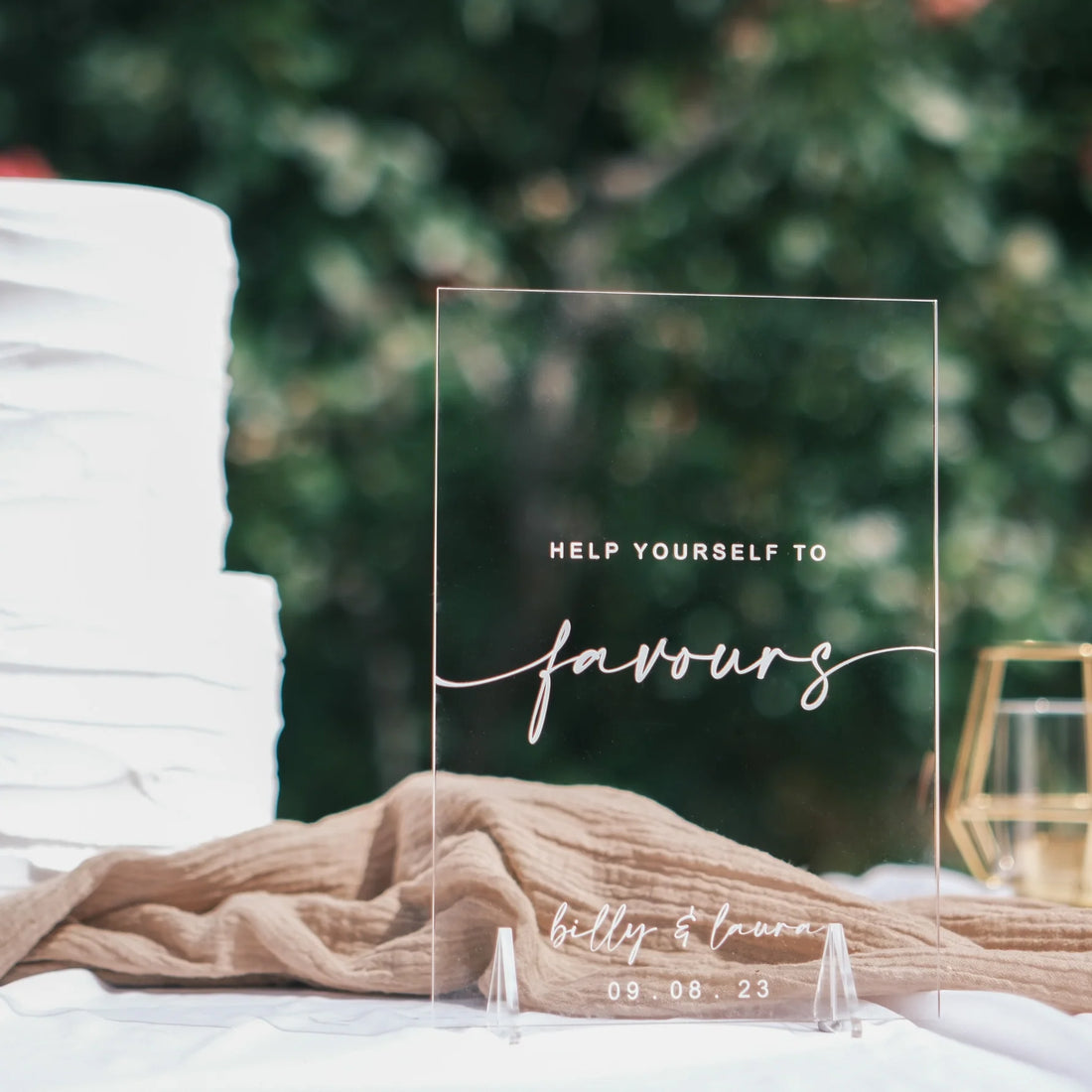 Wedding Favour Sign with Stand by Nivaraprint