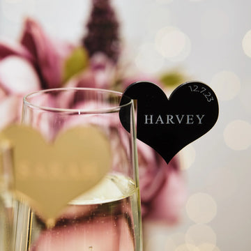 Wedding Favour Name Tags | Custom Acrylic Wine Glass & Champagne Tags