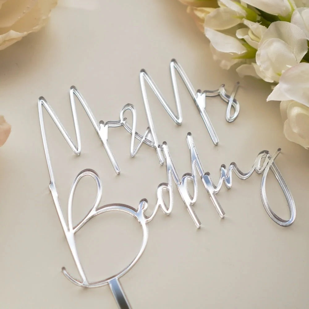 Mr & Mrs Personalised Wedding Cake Topper