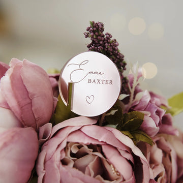 Wedding Favours Wine Charms with Heart Detail | Personalized Acrylic Wine Glass Charms