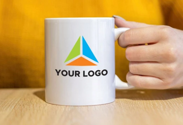 Custom Logo Printed White Ceramic Mug 350ml | Bulk Corporate Gifting India