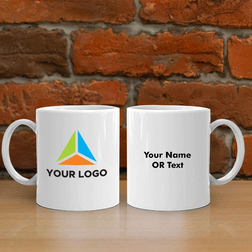 Custom Logo Printed White Ceramic Mug 350ml | Bulk Corporate Gifting India