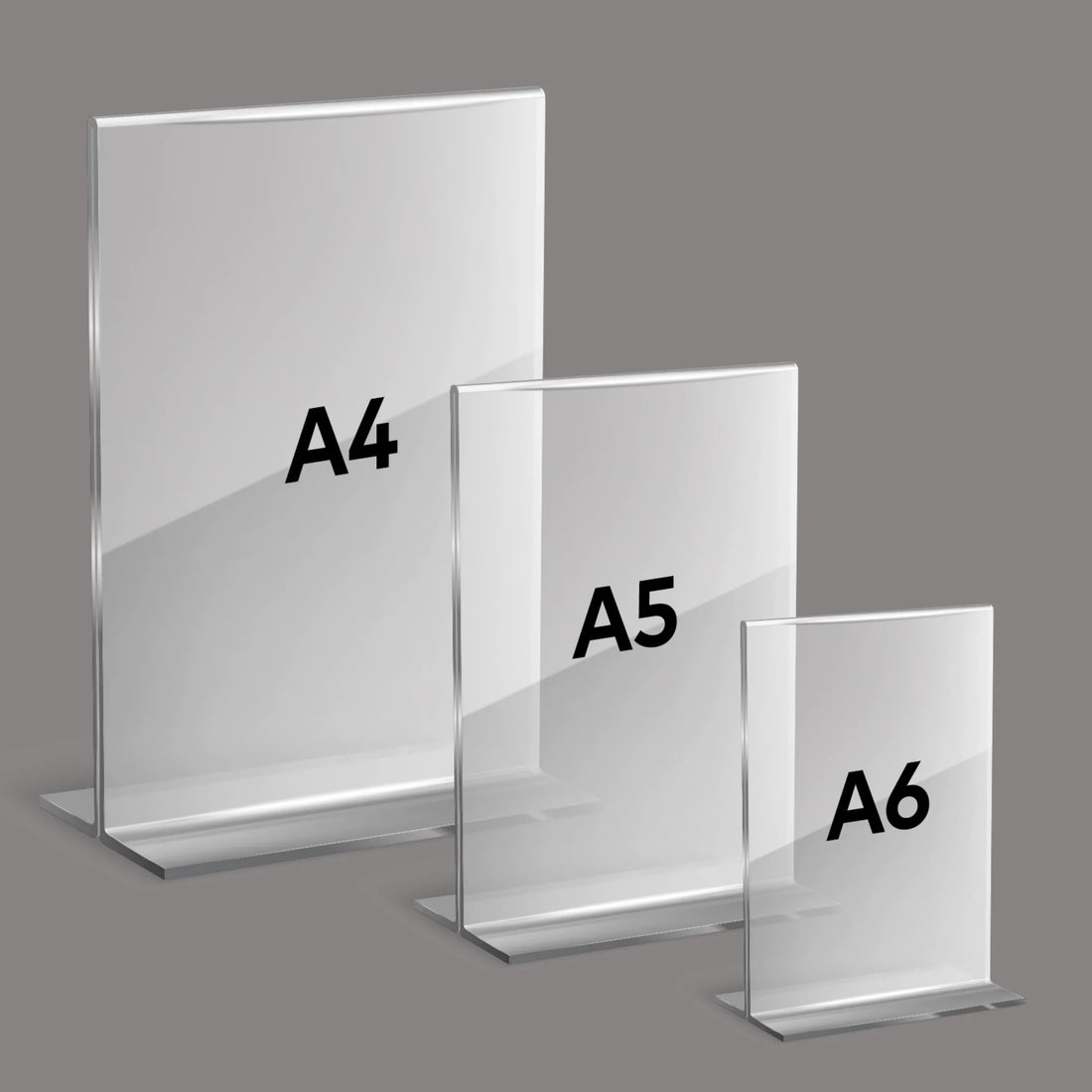Acrylic T-Shape Sign Holder Double Sided Table Display A4 A5 A6
